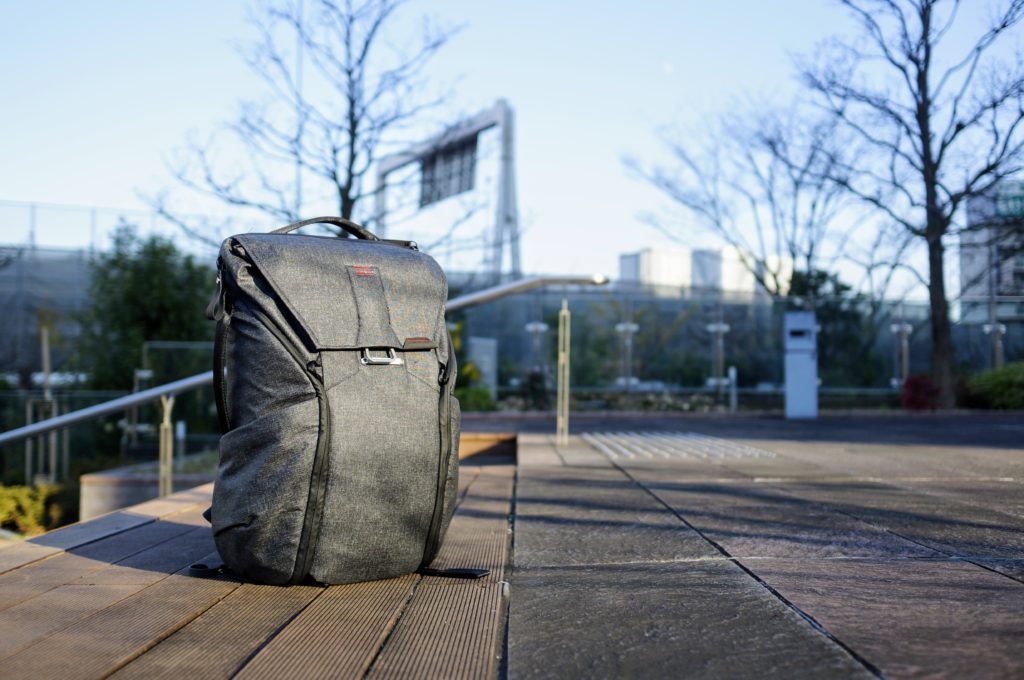 Peak Design Everyday Backpack Drone stands on its own